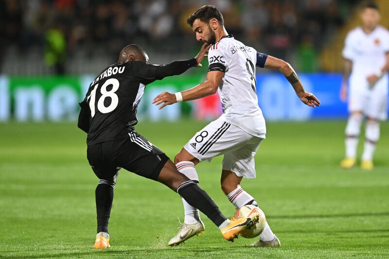Fernandes 6 The 600 travelling fans hollered “Bruno!” when he chased down a 43rd minute ball but not as effective as the players around him. AFP