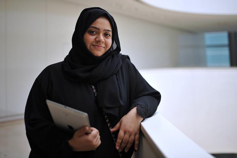 Fatima Al Sayegh is not married but is a part of the Hareem Club, set up to support mothers who are studying at the university. Delores Johnson / The National