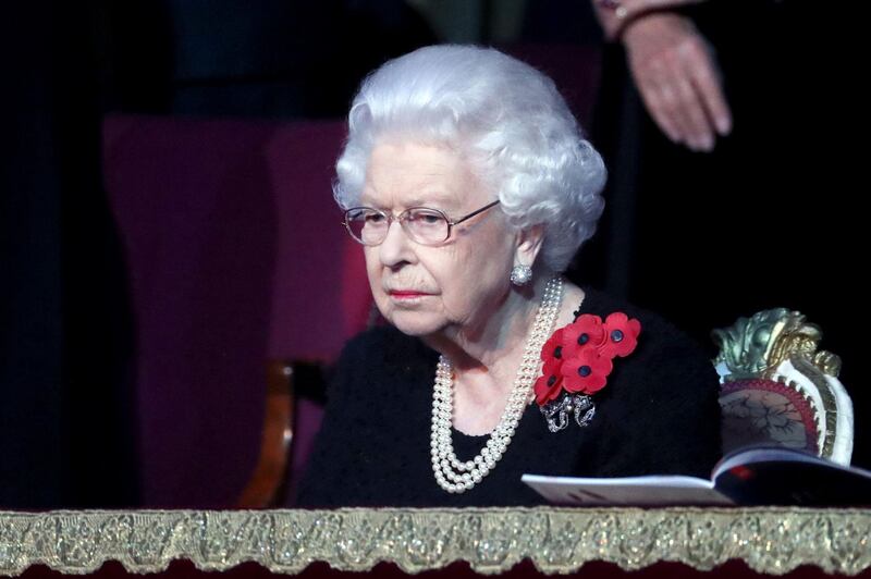 Queen Elizabeth II attends the annual Royal British Legion Festival of Remembrance at the Royal Albert Hall in London on November 9, 2019. AFP
