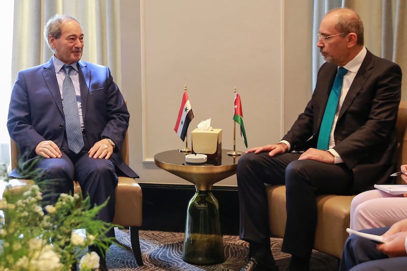 Syrian Foreign Minister Faisal Mekdad continues his rounds of diplomacy in meeting with Jordanian Foreign Minister Ayman Safadi in Amman. AFP