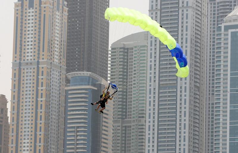 Dubai: Nasir Ali, 23, recommends sky diving in Dubai Pawan Singh / The National
