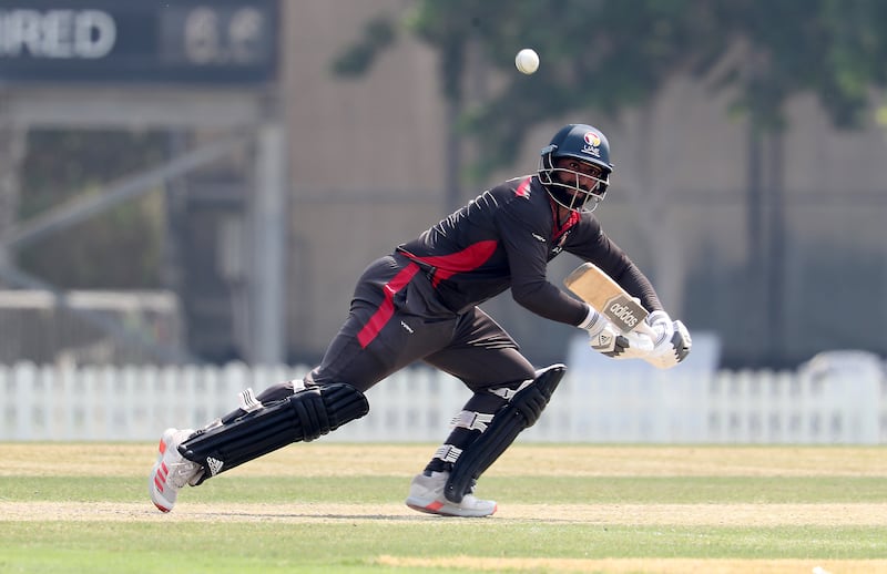 Muhammad Waseem cracked 84 off 44  balls for the UAE in their defeat against Oman. Pawan Singh / The National