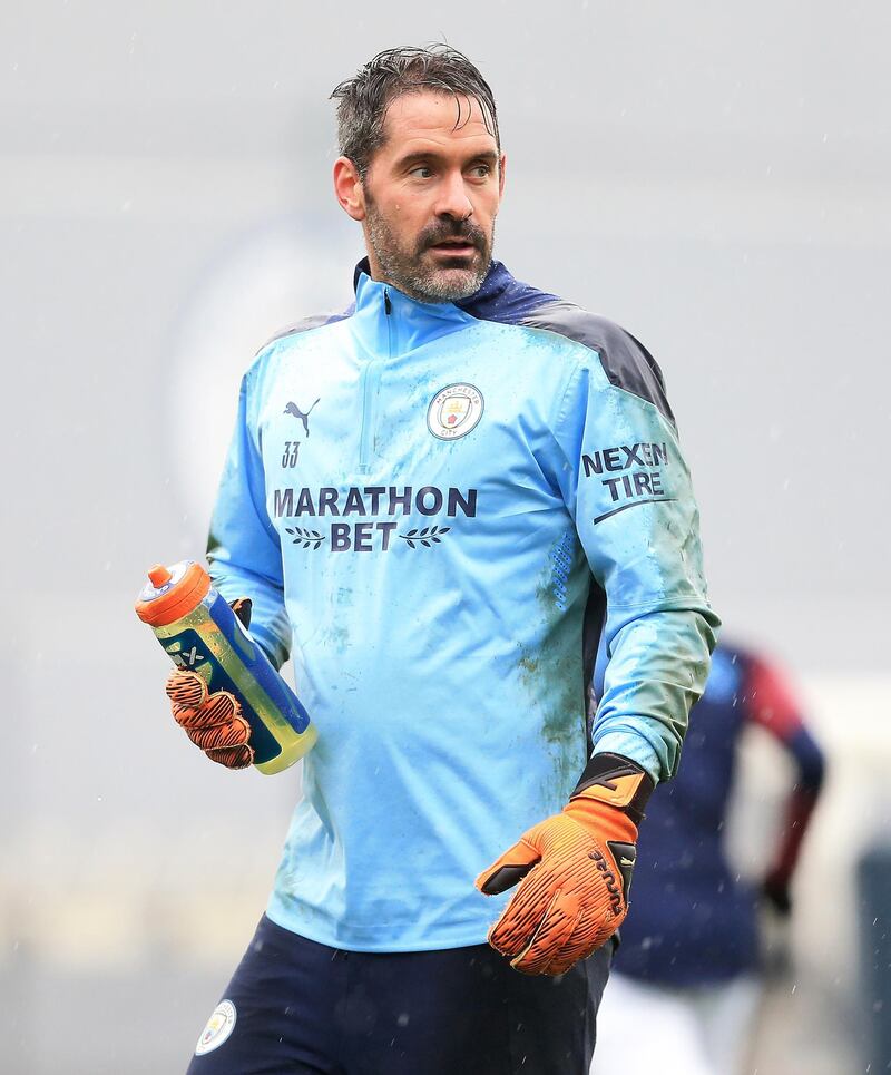 MANCHESTER, ENGLAND - DECEMBER 04: Scott Carson of Manchester City in action during a training session at Manchester City Football Academy on December 04, 2020 in Manchester, England. (Photo by Matt McNulty - Manchester City/Manchester City FC via Getty Images)
