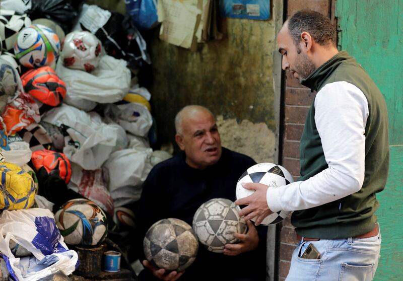 Mr Mahmoud has made and mended footballs for about 50 years