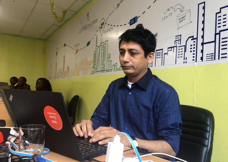 Kamal Budhabhatti, CEO of Kenyan ride-hailing firm Little is seen at their offices after a Reuters interview in Nairobi, Kenya February 21, 2019. Picture taken February 21, 2019. REUTERS/George Nganga  NO RESALES. NO ARCHIVES