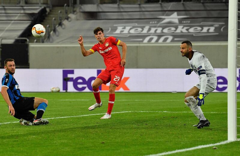 Leverkusen's Kai Havertz misses a chance. AFP