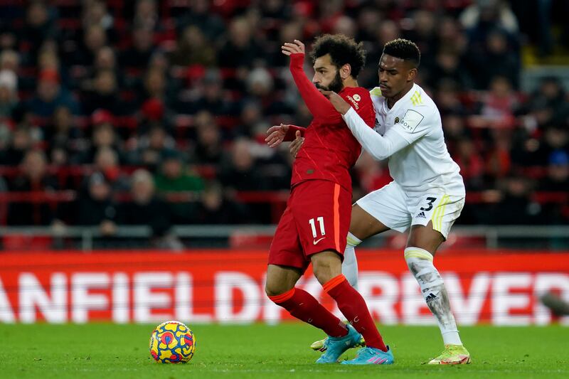 Junior Firpo – 4. The Dominican tried to get physical with Liverpool but all he got out of it was a yellow card. He cleared off the line to deny Salah a hat-trick. AP Photo