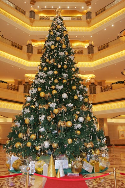 Emirates Palace's most expensively dressed Christmas tree had ornaments worth more than Dh41 million. Photo: Guinness World Records