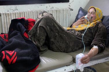 A victim of a 2014 gas attack in Hama. Reuters