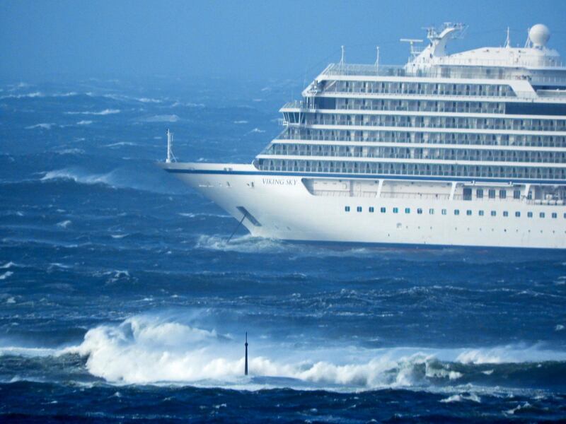 Cruise ship Viking Sky sent out a mayday signal off Hustadvika, Norway. EPA