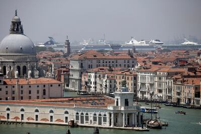 Declaring Venice's waterways a 'national monument,' Italy is banning mammoth cruise liners from sailing into the lagoon city. Culture Minister Dario Franceschini said the ban will take effect on August 1. AP 