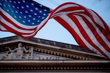 The Department of Justice in Washington which announced the seizure of millions of dollars from accounts used by militants to finance attacks. AP