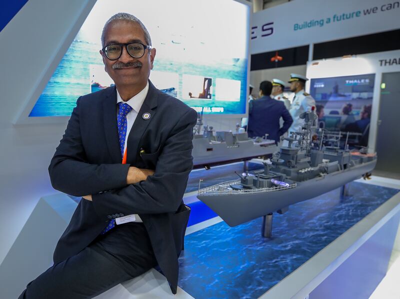 Atul D Rane, chief executive and managing director of BrahMos Aerospace, at Idex 2023. Victor Besa / The National