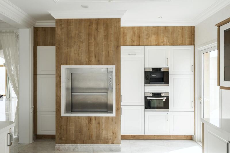 The dumbwaiter awaiting some food to transport. Courtesy LuxuryProperty.com