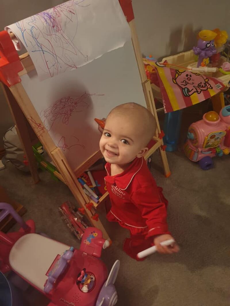 Adeline had the brain tumour diagnosed when she was only 3 months old.