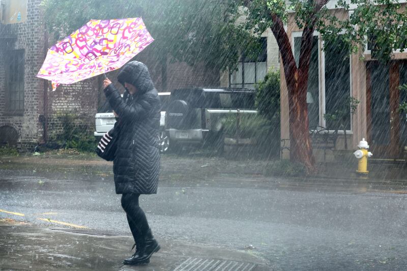 Shops in Charleston shut as Hurricane Ian made its way up the US coast. Getty Images / AFP