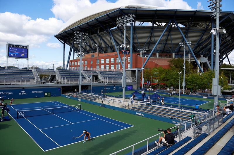 Empty stands at the USTA National Tennis Center in Flushing Meadows, New York. EPA