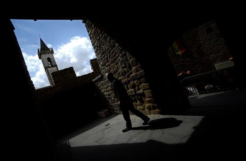 The Santa Croce church, pictured from the entrance of the Leonardo Da Vinci museum. AFP