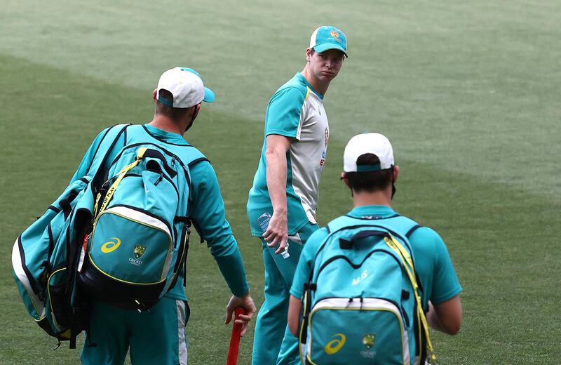 Australia batsman Steve Smith left training early due to back soreness at the Adelaide Oval. Getty