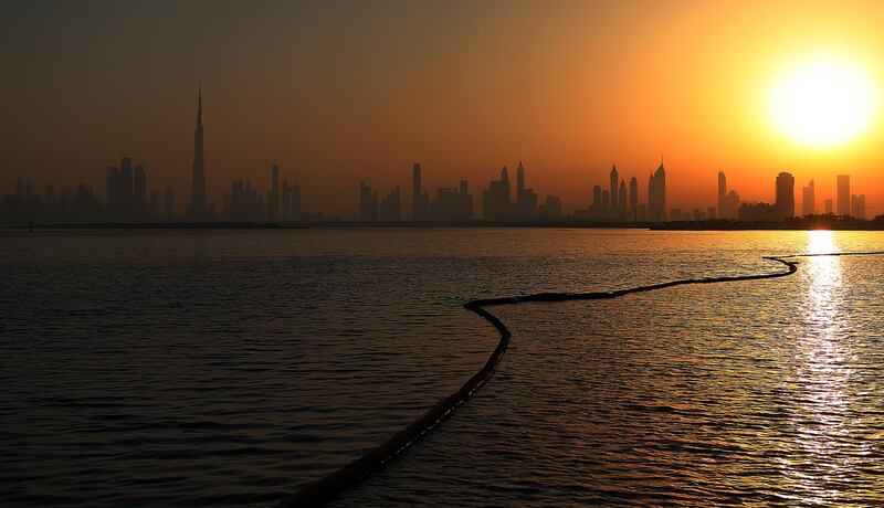 Dubai, 12, June, 2017:  View of the Dubai Skyline from the Dubai Creek Harbour  in Dubai.  ( Satish Kumar / The National ) 
ID No: 79713
Section: News/ Standalone *** Local Caption ***  SK-CreekHarbour-12062017-07.jpg