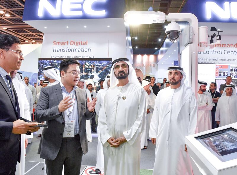 Mohammed bin Rashid visits GITEX and meets leaders of global technology development companies. WAM