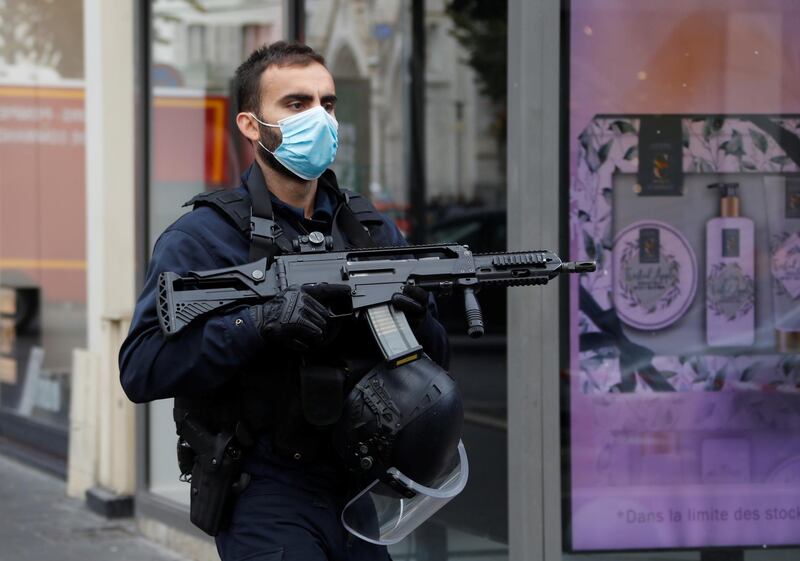 A security officer secures the area. Reuters