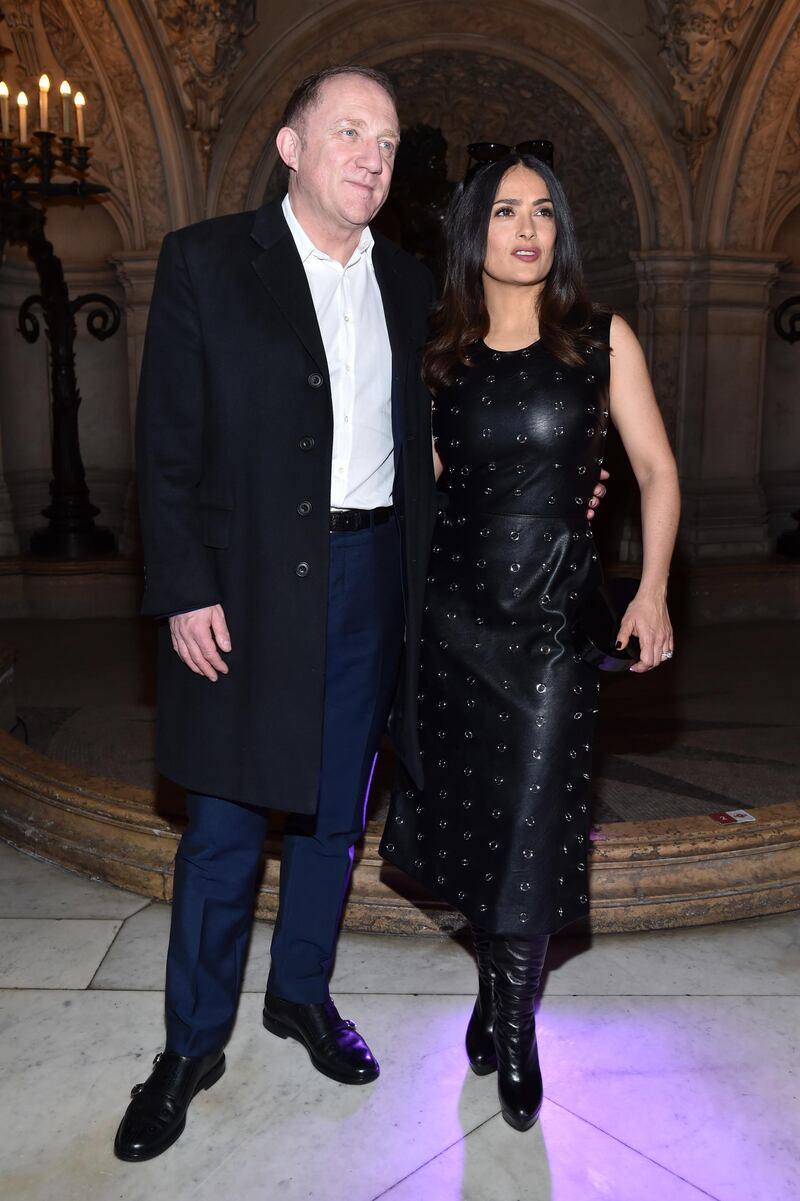 PARIS, FRANCE - MARCH 06:  Francois-Henri Pinault and Salma Hayek attend the Stella McCartney show as part of the Paris Fashion Week Womenswear Fall/Winter 2017/2018 on March 6, 2017 in Paris, France.  (Photo by Pascal Le Segretain/Getty Images)