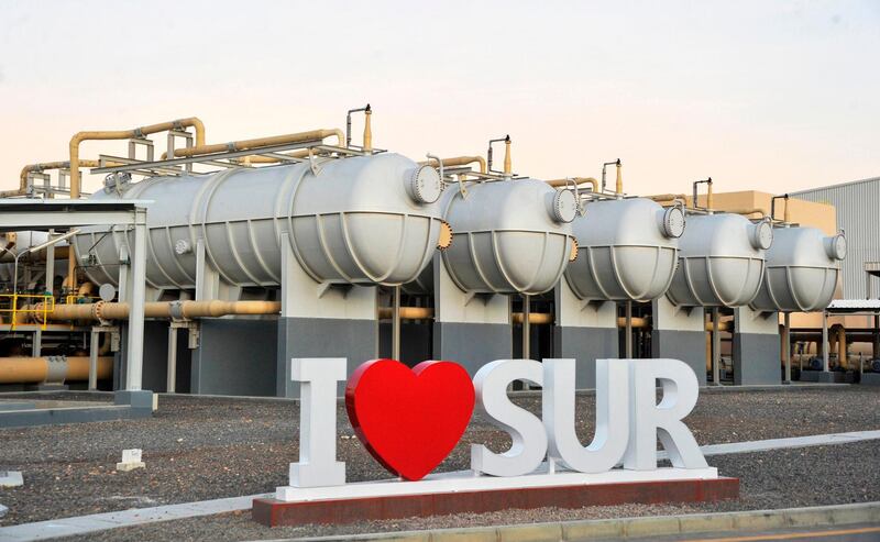 A view of a desalination plant in the Omani port city of Sur, south of the capital Muscat. AFP