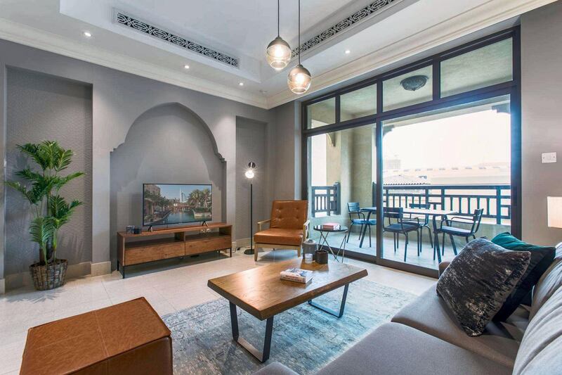 This two-bedroom unit in Tajer Residences, Old Town, in Downtown Dubai, is on the market for Dh150,000. Courtesy LuxuryProperty.com