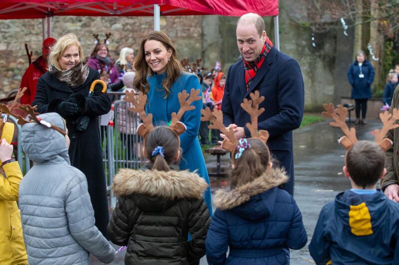 Prince William and Catherine, Duchess of Cambridge  meet schoolchildren at Holy Trinity Church of England First School. AFP