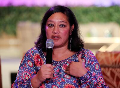 Dubai, United Arab Emirates - October 26th, 2017: Dimple Sahni (senior director impact investing at Anthos fund and asset management) talk about Financial literacy at the 19TH Global WIL Economic Forum. Thursday, October 26th, 2017 at The Ritz-Carlton, Dubai International Financial Centre, Dubai. Chris Whiteoak / The National
