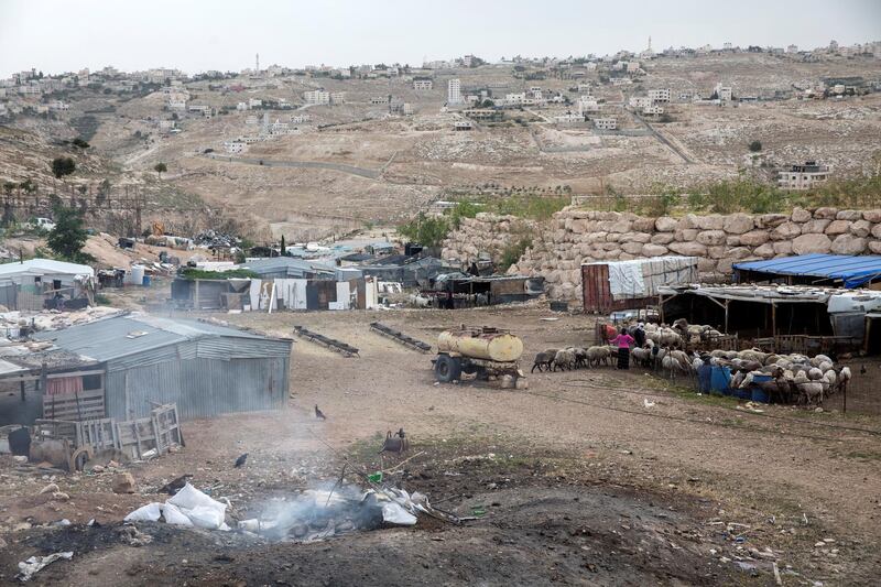 The area where the Israeli government plans to move the   Beduin that  are to be expelled from the tiny West Bank Beduin village of Khan al-Ahmar  to  near a garbage dump in a suburb of East Jerusalem.(Photo by Heidi Levine for The National).