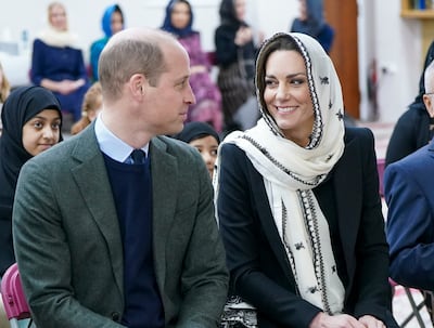 Britain's Prince William and Kate, Princess of Wales, during a visit to the Hayes Muslim Centre in West London on March 9, 2023. AP