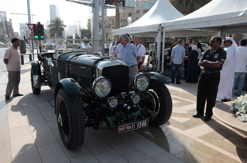 Dubai, United Arab Emirates - March 7, 2013.  Bentley from the 1920s dominates the 5th Emirates Classic Car Festival along Mohammed Bin Rashid boulevard.  ( Jeffrey E Biteng / The National )