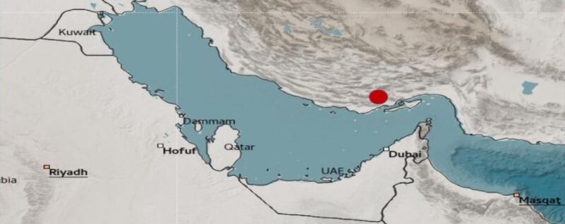 Tremors in the UAE were felt after a 5.7 magnitude earthquake struck Iran on Saturday. Courtesy: National Centre of Meteorology 