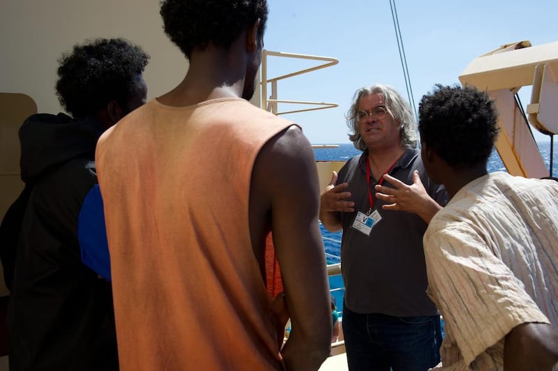 The director Paul Greengrass on the set of Captain Phillips. Jasin Boland / Columbia Pictures / AP Photo