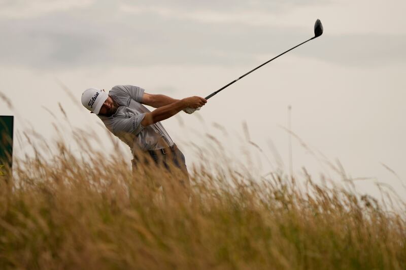 Cameron Young plays from the 6th tee. AP