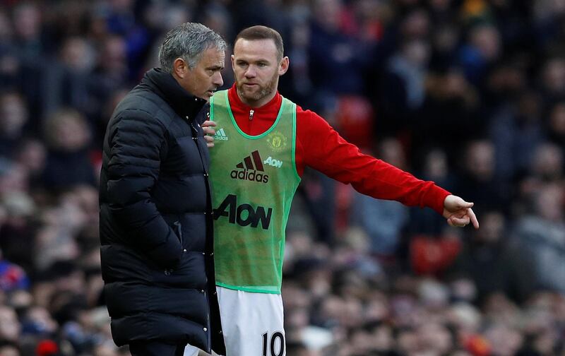 FILE PHOTO: Britain Football Soccer - Old Trafford - 19/11/16 Manchester United manager Jose Mourinho speaks with  Wayne Rooney  Reuters / Phil Noble/File Photo