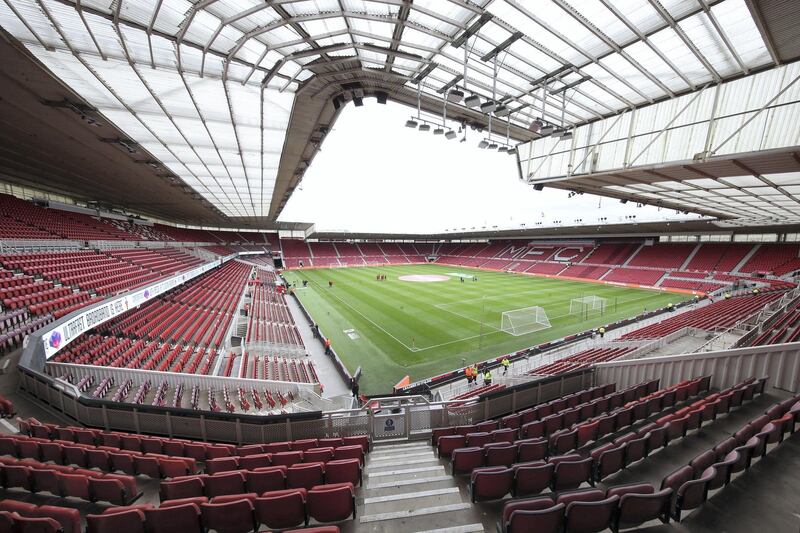 MIDDLESBROUGH, ENGLAND - MAY 13: General view inside the stadium prior to the Premier League match between Middlesbrough and Southampton at Riverside Stadium on May 13, 2017 in Middlesbrough, England.  (Photo by Steve Welsh/Getty Images)