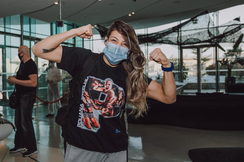 Poliana Botelho arrives at W Abu Dhabi - Yas Island hotel ahead of UFC Fight Night. Courtesy UFC