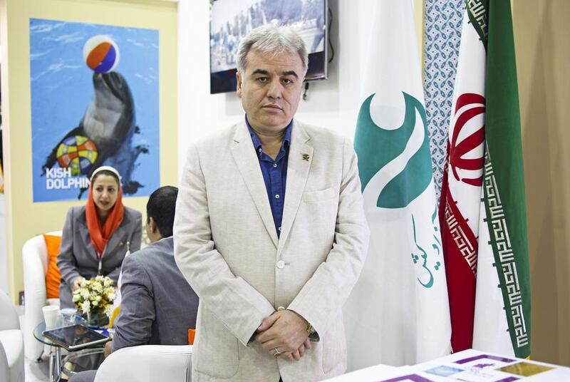 Moheb Khodie, the tourism deputy for the Kish Free Zone Organisation based out of Iran, at the Arabian Travel Market. Lee Hoagland / The National