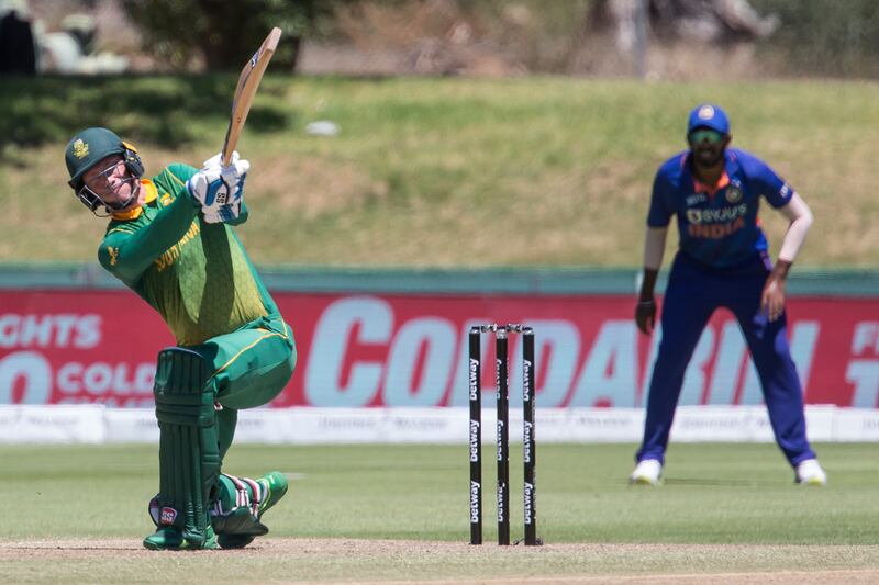 South African batsman Rassie van Der Dussen scored an unbeaten century. AP