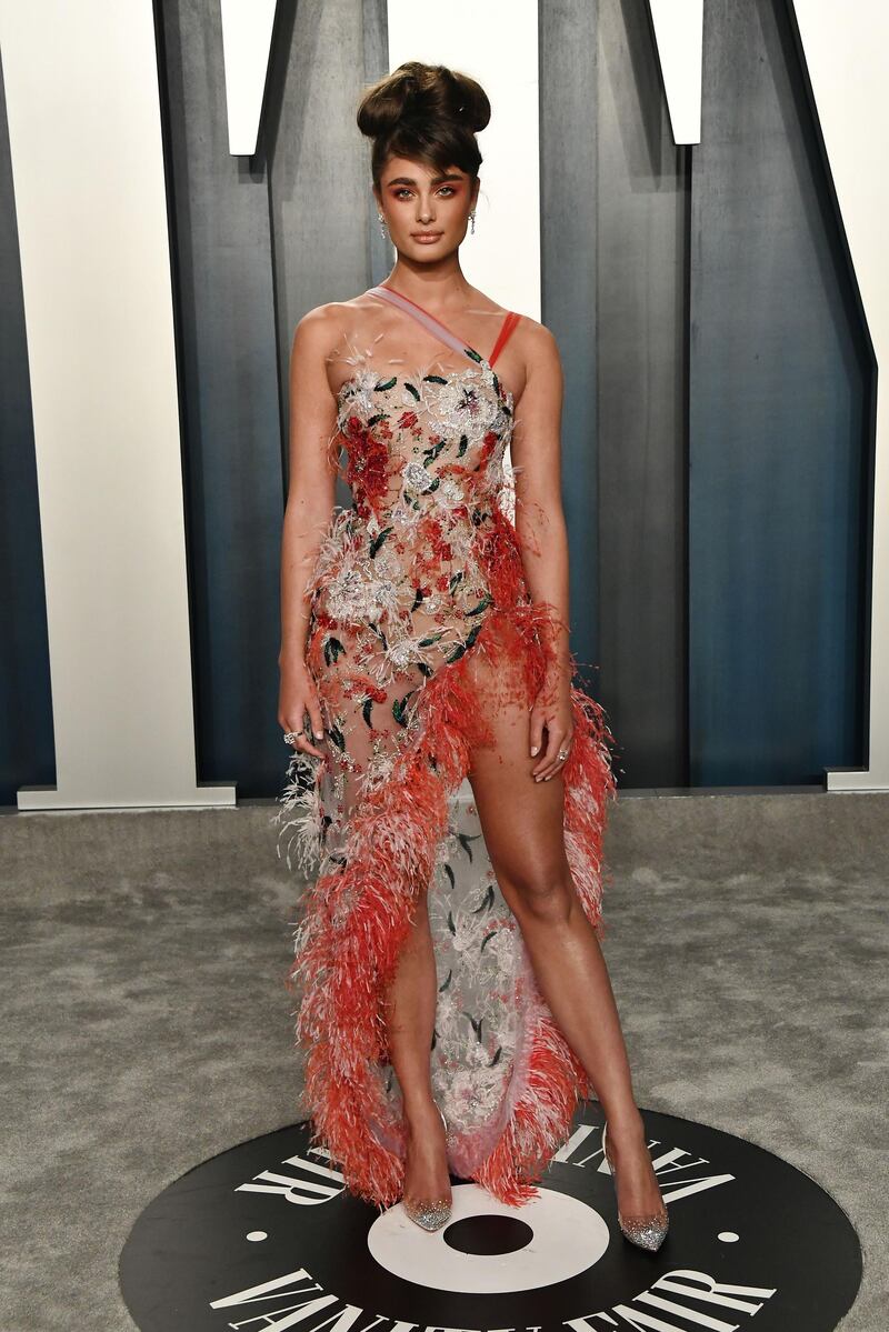 Taylor Hill at the 2020 Vanity Fair Oscar Party.