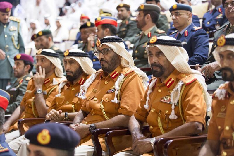 UAE Armed Forces personnel attend the National Day ceremony at the Abu Dhabi National ExhibitionCentre. Ryan Carter / Crown Prince Court - Abu Dhabi