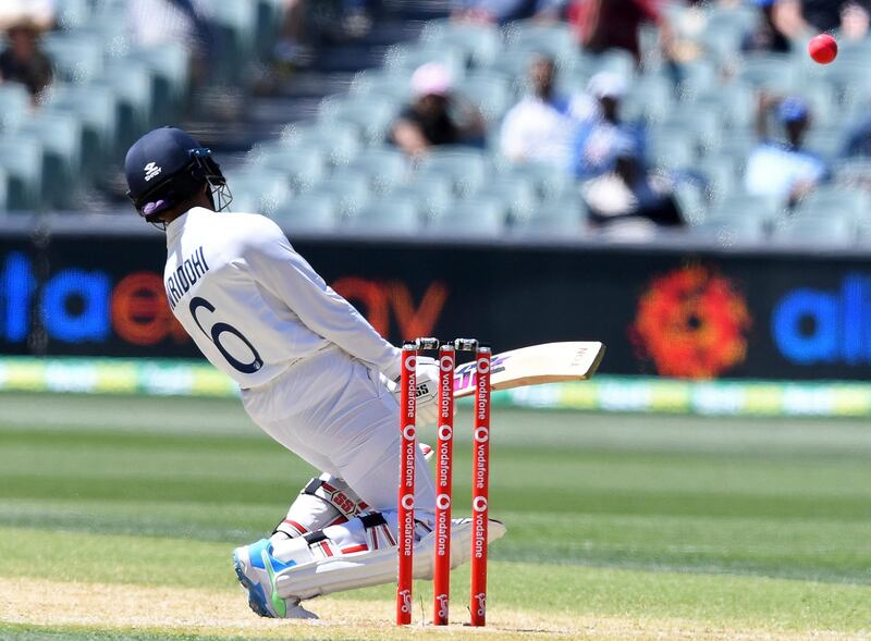 Wriddhiman Saha, caught Labuschagne, bowled Hazlewood, for 4. AP