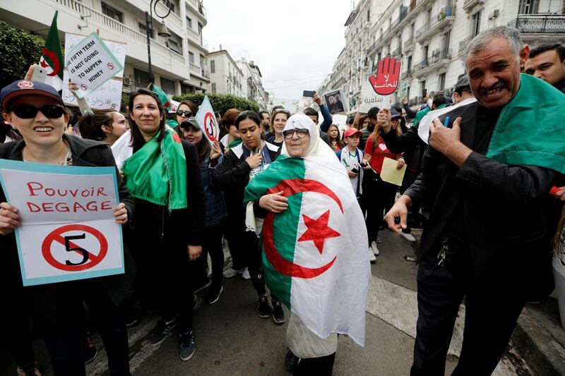 People protest against President Abdelaziz Bouteflika, in Algiers, Algeria. Reuters