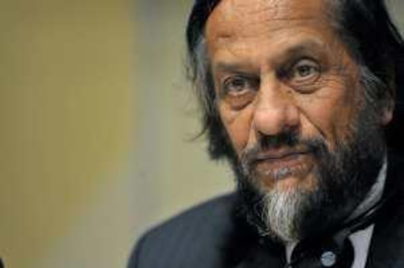 Indian Nobel Price winner and Chairman of the Intergovernmental Panel on Climate Change, Rajendra Kumar Pachauri, speaks to the press during the High Level segment of the 3rd World Climate Conference-3 (WCC-3) of the World Meteorological Organization (WMO), Thursday Sept. 3, 2009, in Geneva, Switzerland. The United Nations will try to start building a new global climate observation and forecasting system at the five-day conference of 150 countries, to cope with the unpredictable era brought about by climate change. About 1,500 participants are expected in Geneva, including scientists, ministers and about 20 heads of state. (AP Photo/Keystone, Martial Trezzini)