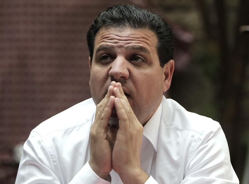 Ayman Odeh, the head of the Joint List bloc in Israel's parliament, gestures during a press conference in Jerusalem. AFP