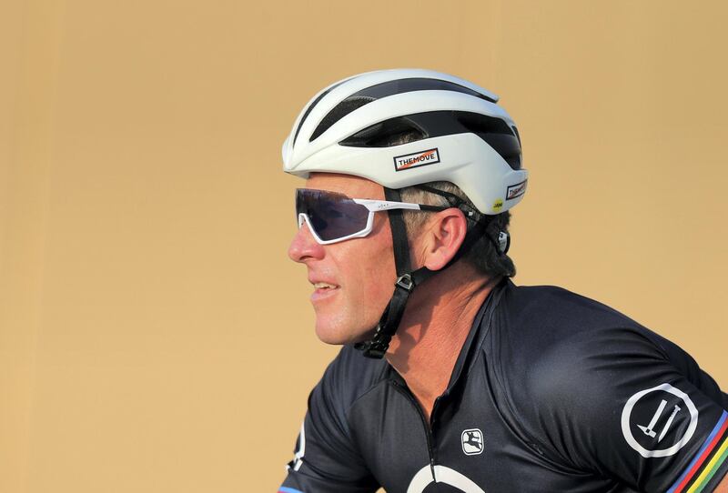 Dubai, United Arab Emirates - Reporter: Patrick Ryan. News. Cycling. Lance Armstrong. Ride with Lance cycling event at Al Qudra Cycling track. Tuesday, October 6th, 2020. Dubai. Chris Whiteoak / The National