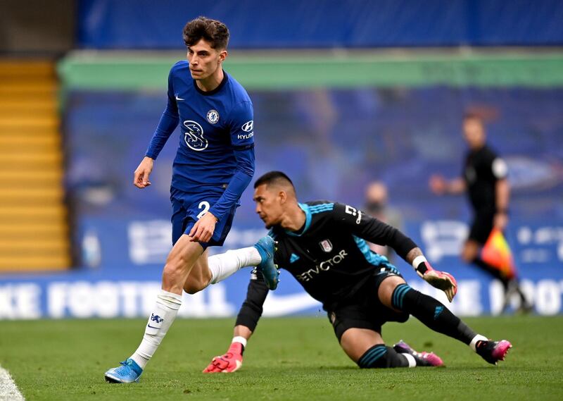 Chelsea's Kai Havertz after scoring the second. PA